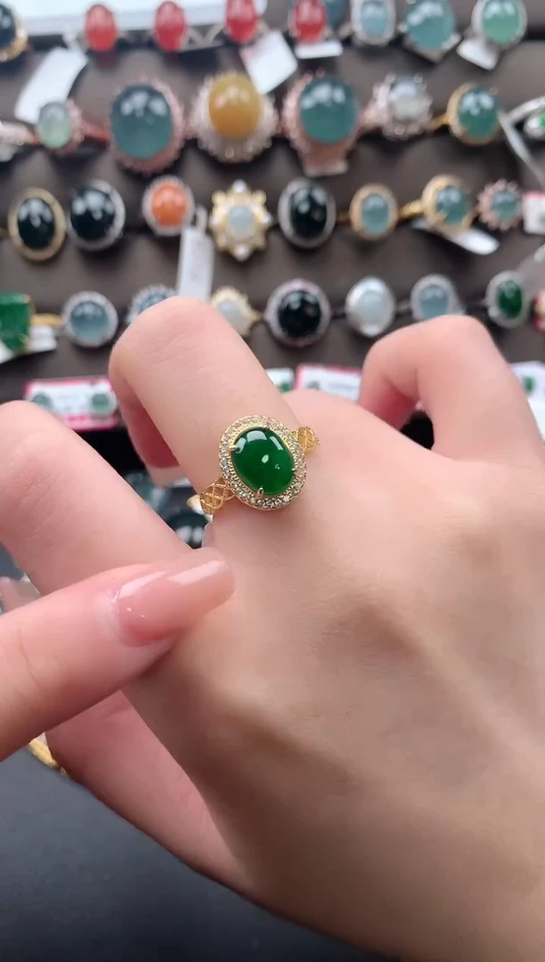 【闪购商品】翡翠戒指银S925镶嵌5154124