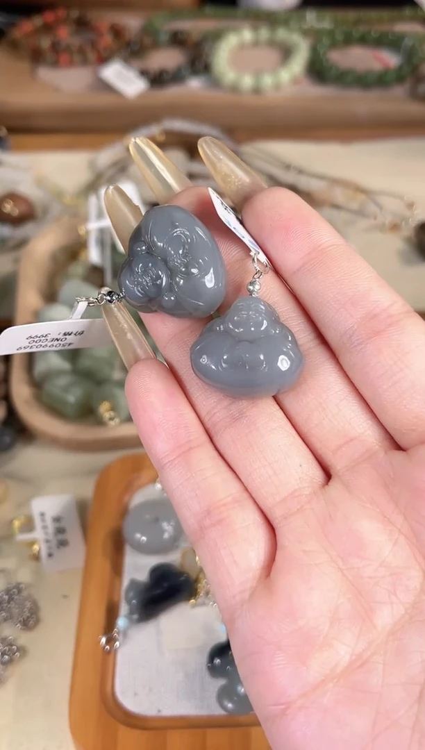 吊坠(不含链)银S925镶嵌和田玉多样性发其一孤品默认微瑕