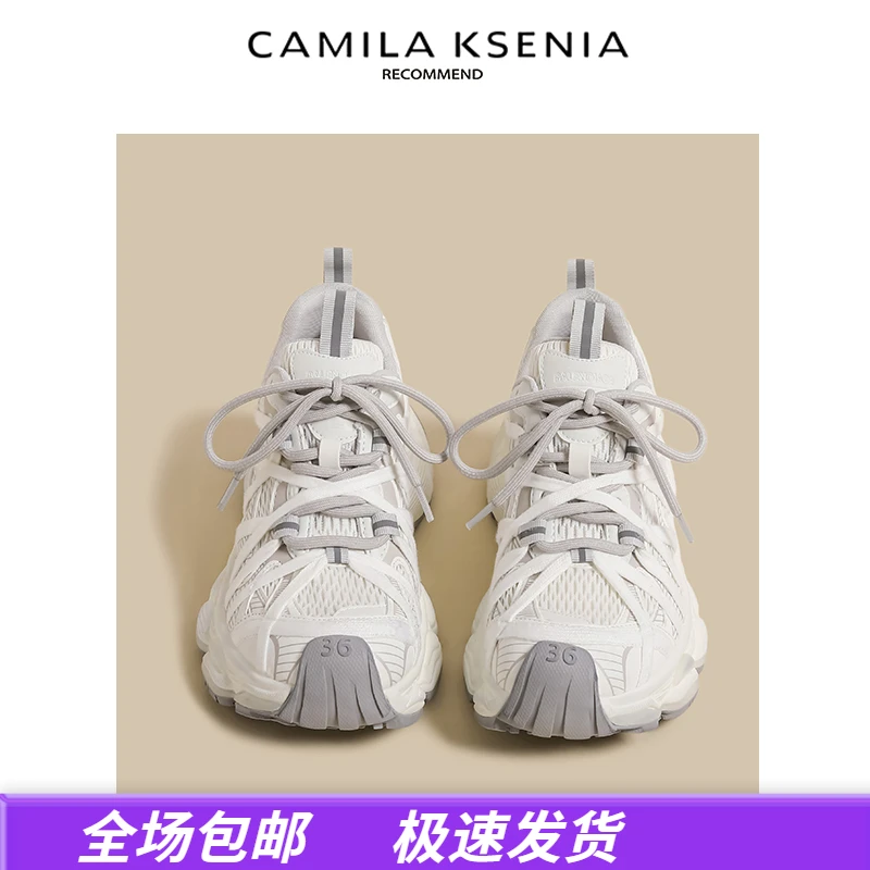 官网小c&k旗舰店2025新款女秋季重工薄款运动鞋出游百搭轻奢女鞋