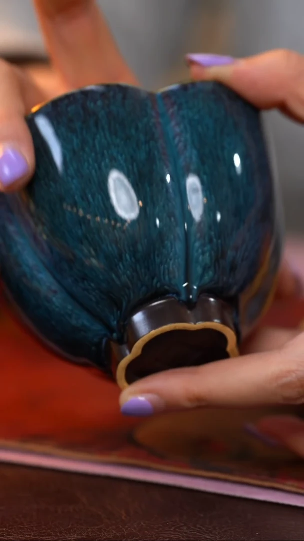 茶杯紫砂【宜景窑系列】杯子海棠 丁款