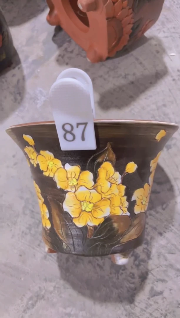 摆件87陶花岛花盆罐—手工痕迹默认，大小会有1-2公分误差