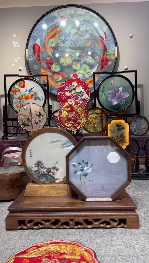 刺绣一对纯手工苏绣双面绣