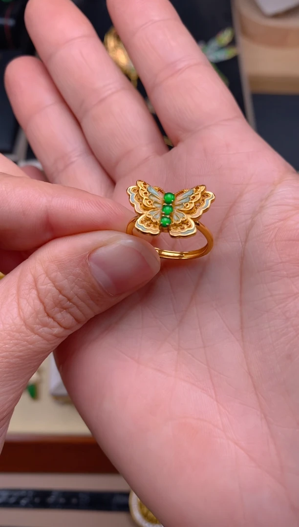 【闪购商品】翡翠吊坠(不含链)银S925镶嵌蝴蝶