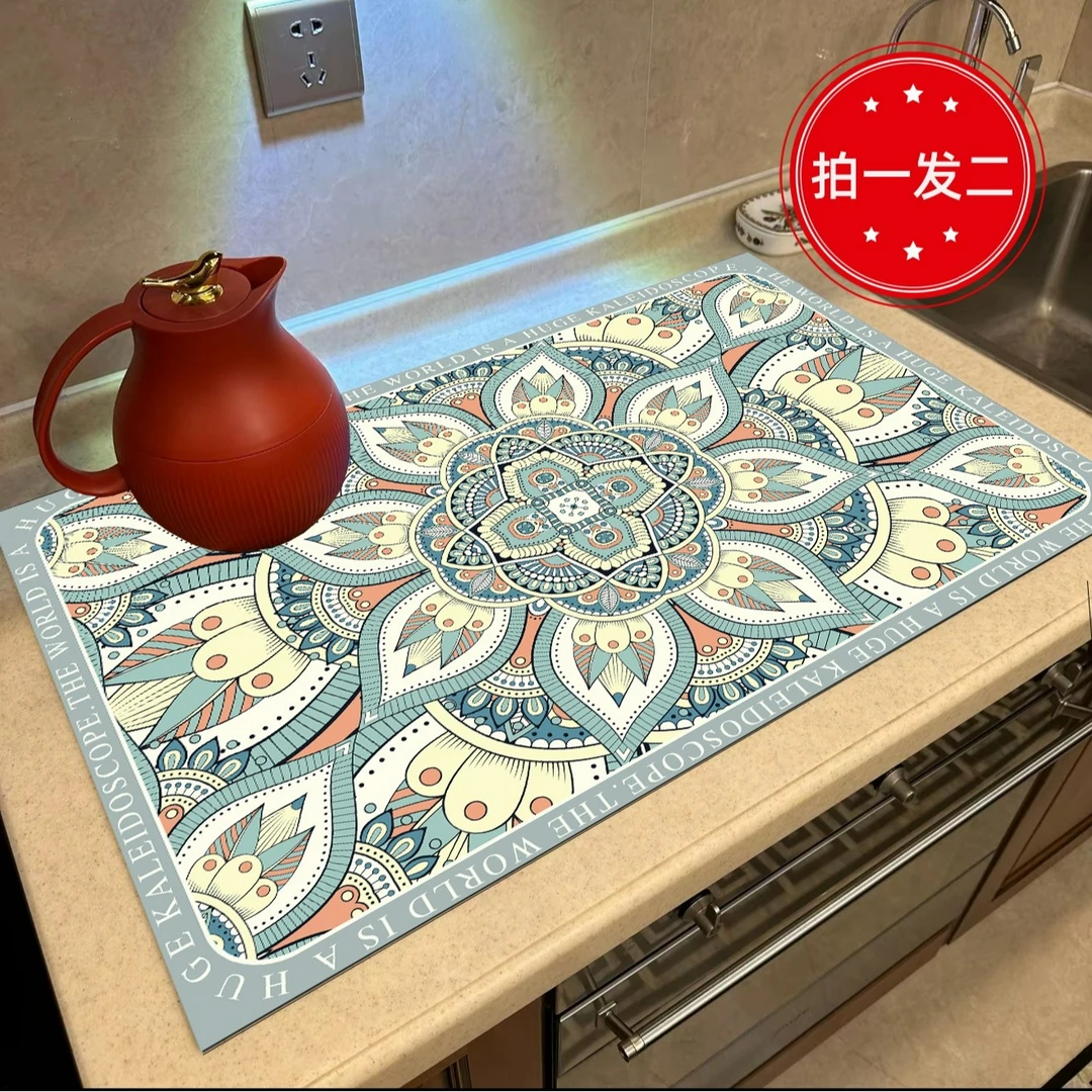 149【50*40两件装】 厨房沥水垫台面高颜值吸水垫子硅藻泥隔热餐垫