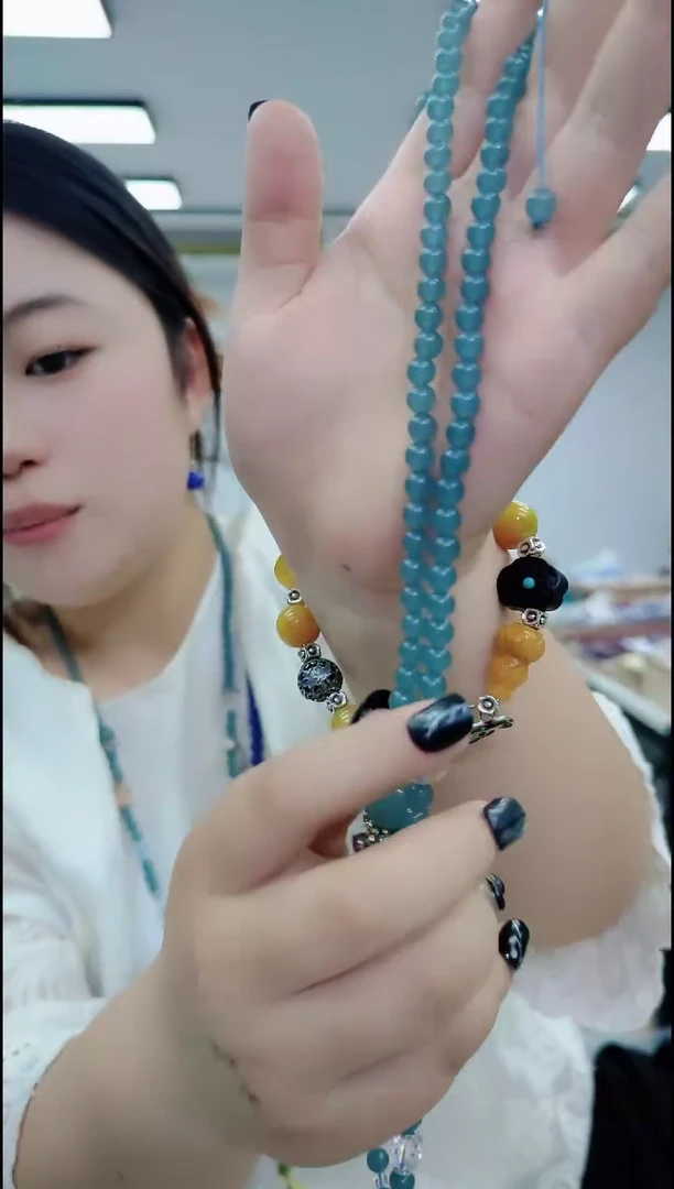 翡翠未镶嵌颈饰0960蓝水万能链