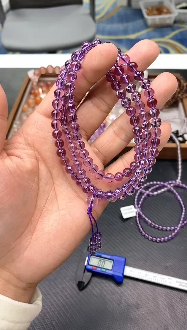 未镶嵌手串水晶11紫水晶多圈6mm