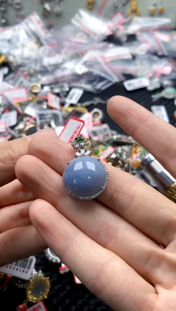 翡翠戒指银S925镶嵌2222---8