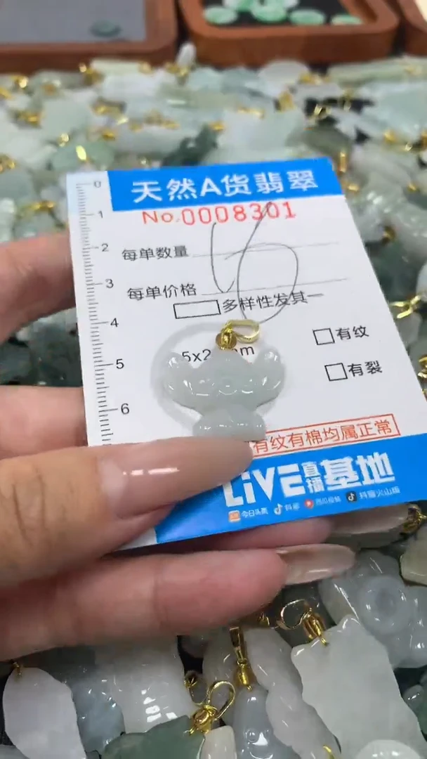 翡翠未镶嵌颈饰净货挂件-8301