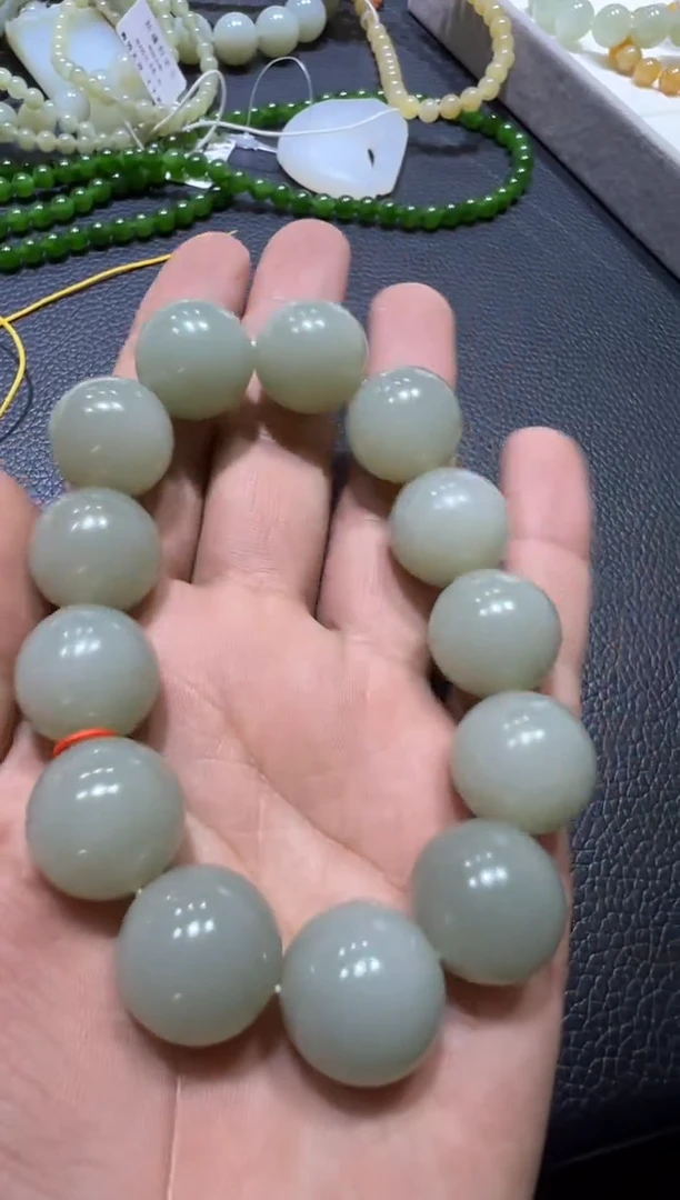 未镶嵌手串和田玉且末近矿高青白手串（产地直发）