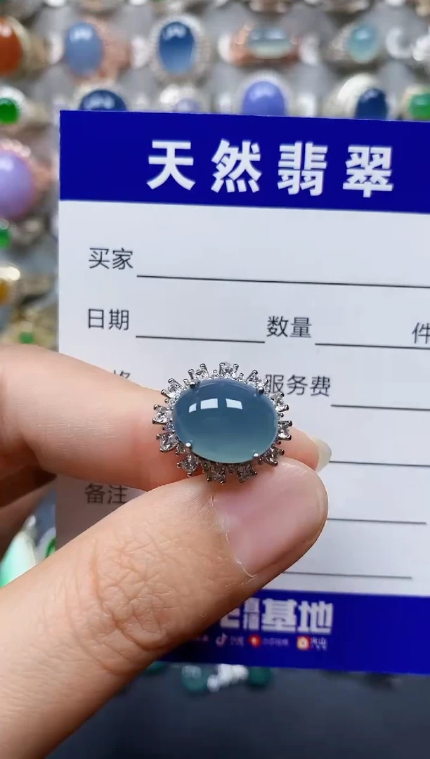 翡翠戒指银S925镶嵌72