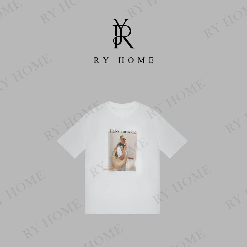 【容雨RYHOME】精梳长绒棉“千禧自然”波普风百搭减龄T恤252T1974