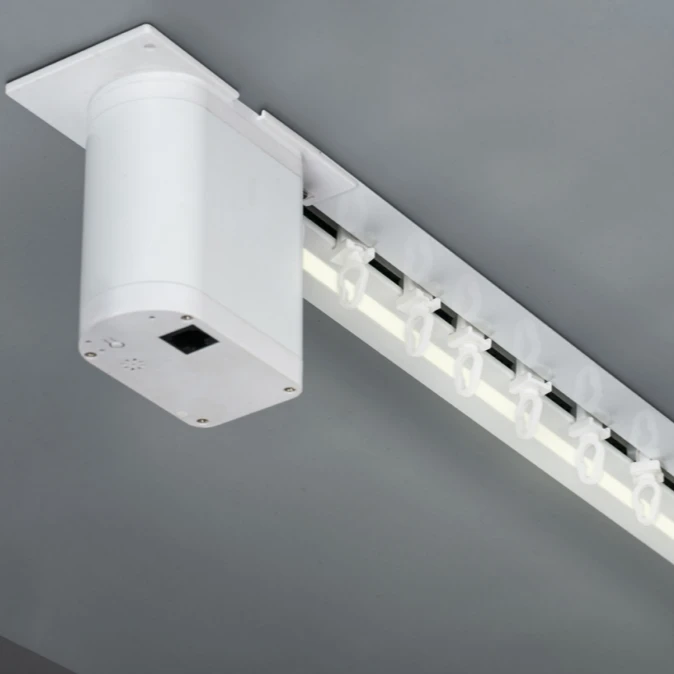 氛围灯电动内嵌窗帘直轨小样 80公分轨道+1个电机+1个遥控