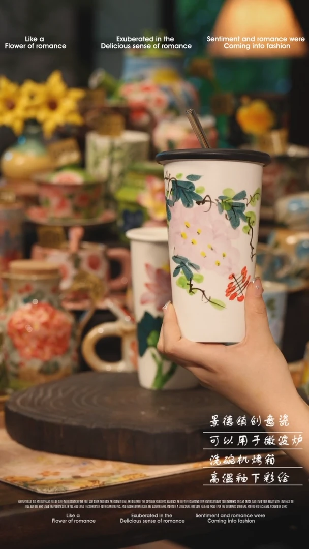 陶瓷景德镇高温釉下彩绘设计师款式