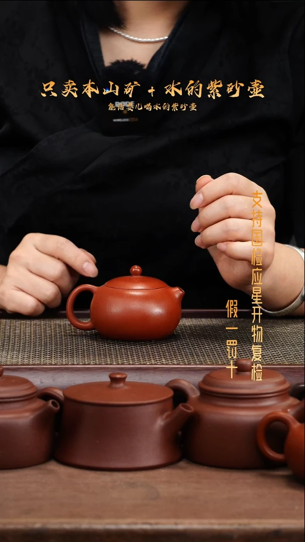 茶壶紫砂原矿龙山朱泥 全手 西施壶