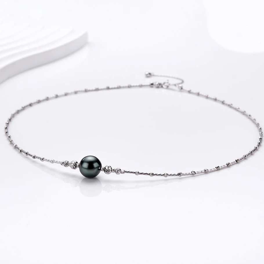 【618礼物】时尚百搭气质款海水大溪地珍珠项链10-11mm