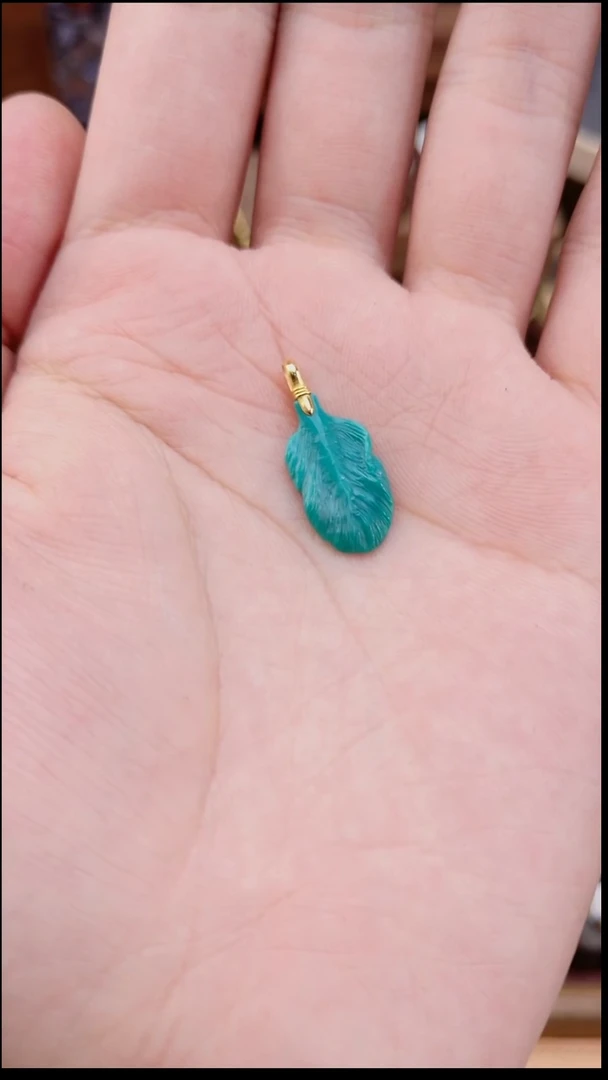 18K金镶嵌绿松石1c