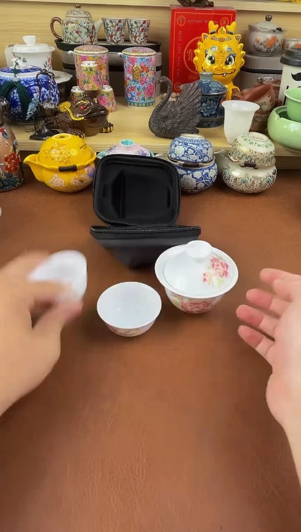 陶瓷茶具摆件旅行套组