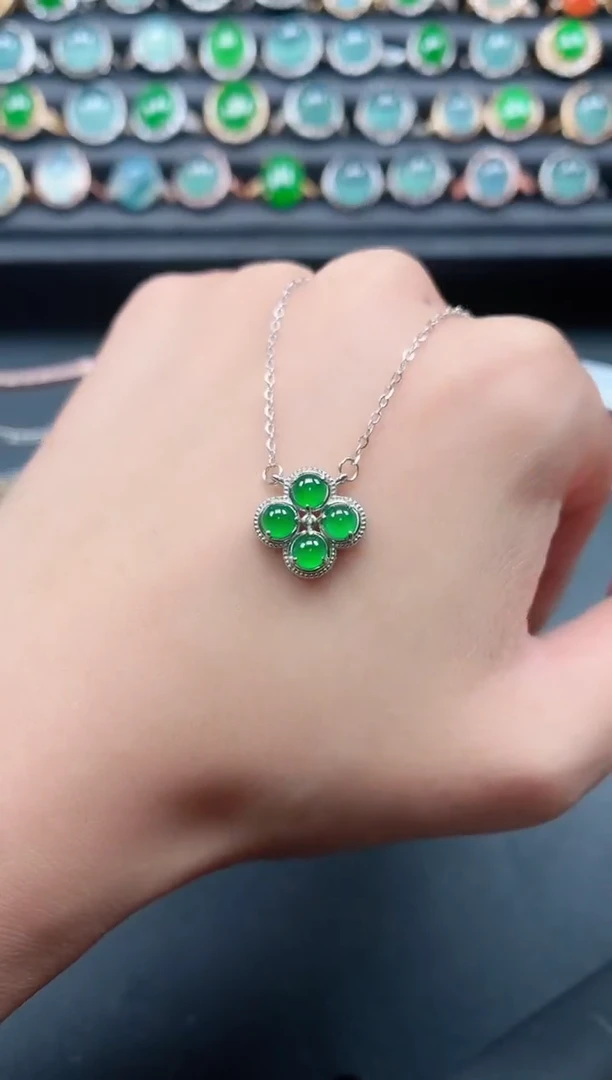 翡翠戒指银S925镶嵌111