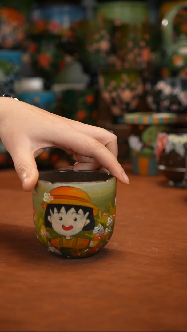 紫砂油画手绘釉下彩