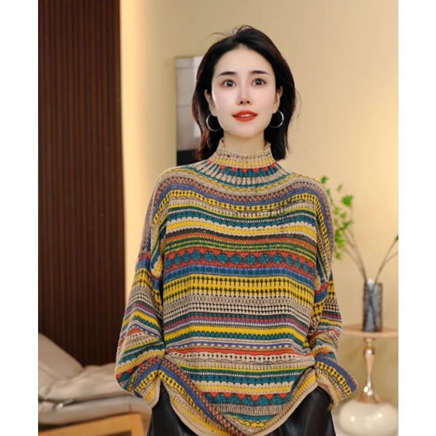 BEIJU 2025新款时尚气质百搭显瘦轻奢洋气设计感针织衫女7586