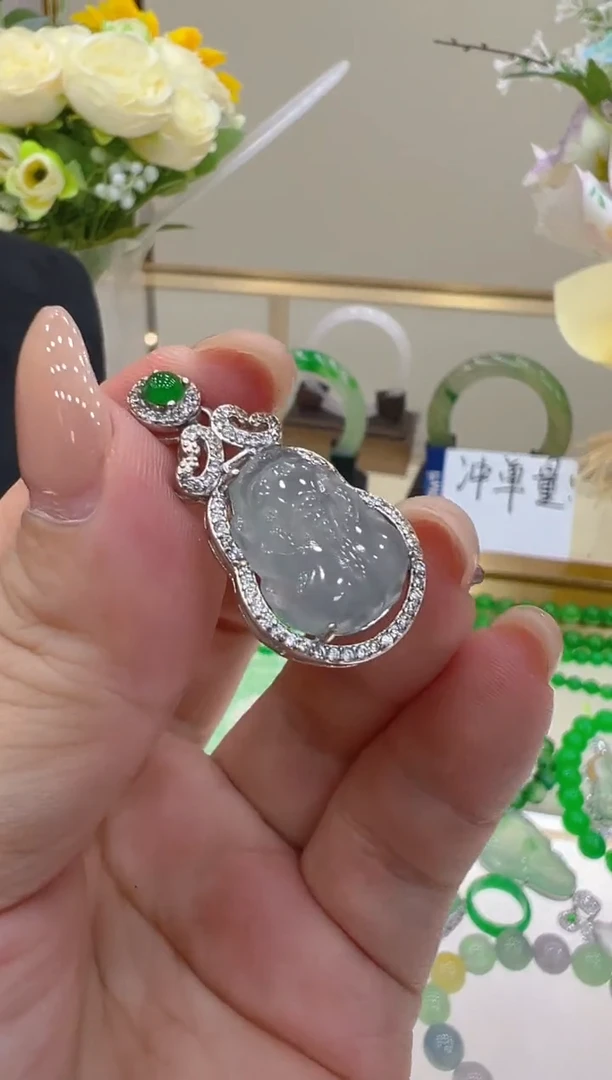吊坠(不含链)银S925镶嵌翡翠多样性团购发一件