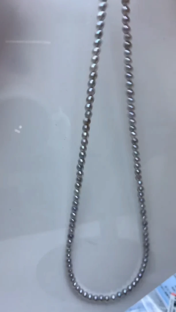 未镶嵌HG海水珍珠灰珠串链h001