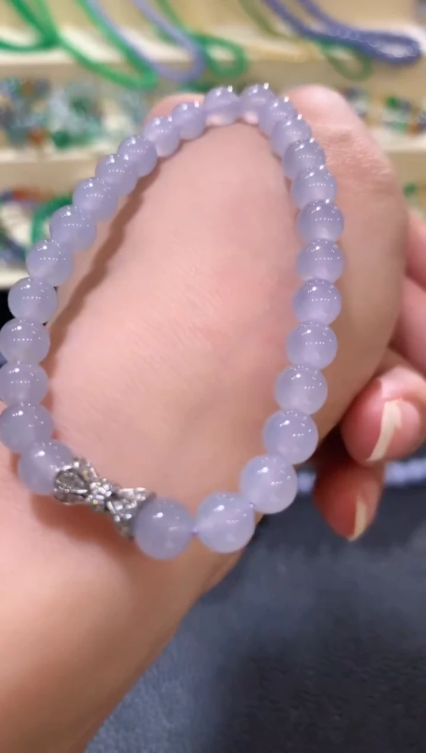 未镶嵌手串翡翠z19  紫色有色差