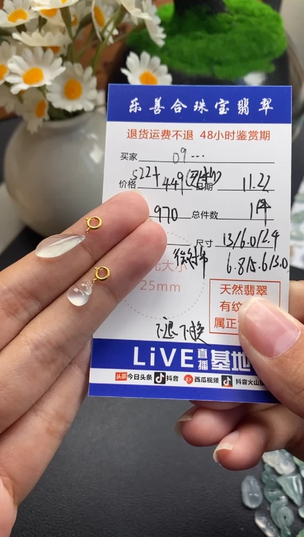 颈饰18K金镶嵌翡翠o****號冰种裸石