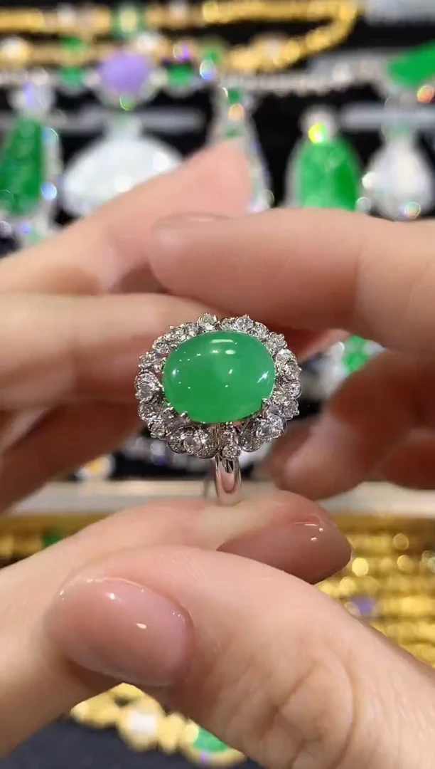 18K金镶嵌戒指翡翠A21翡翠