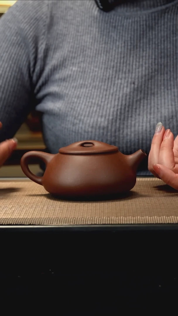 紫砂茶盏紫泥景舟石瓢/2*30CC