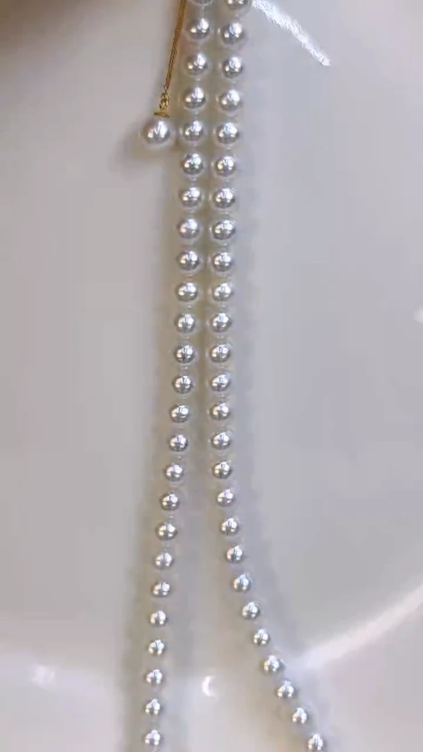 项链18K金镶嵌淡水珍珠5-6