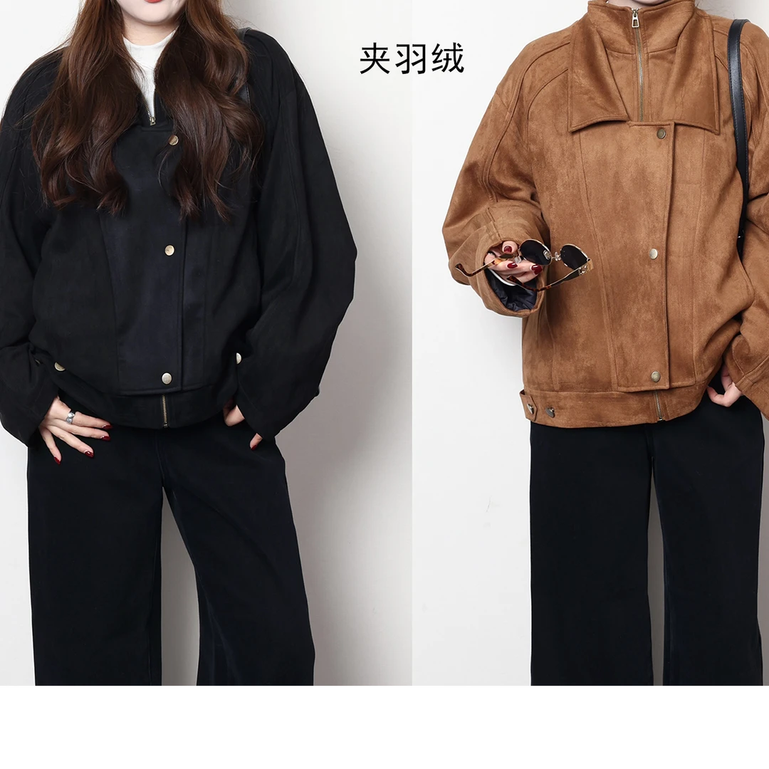 QC杨杨【旷野之上】微胖大码女冬气质百搭机车风羽绒夹克ZY411J18