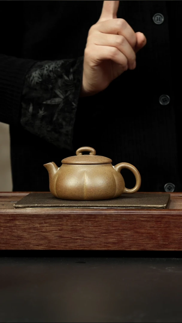 茶壶紫砂黄金段柴烧 南瓜