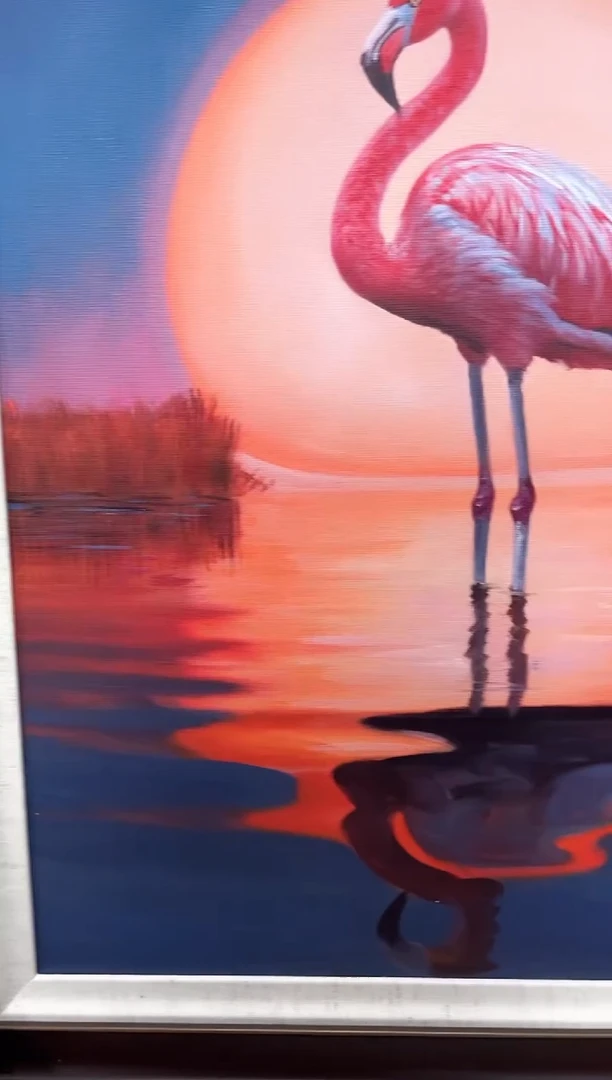 国画油画陶宗健-50x60-火烈鸟