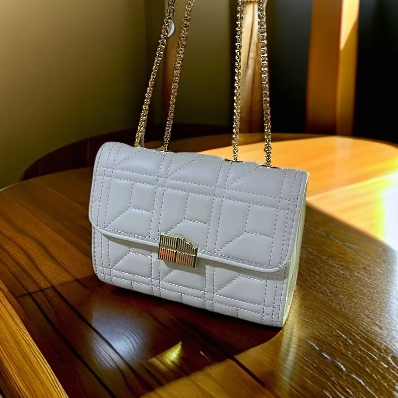 网红洋气轻奢小众单肩斜挎包潮流时尚气质百搭菱格小香风包2336