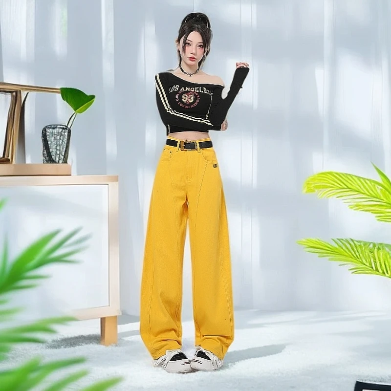弯刀新款高腰韩版显瘦宽松裤春夏季休闲百搭直筒时尚女阔腿2025