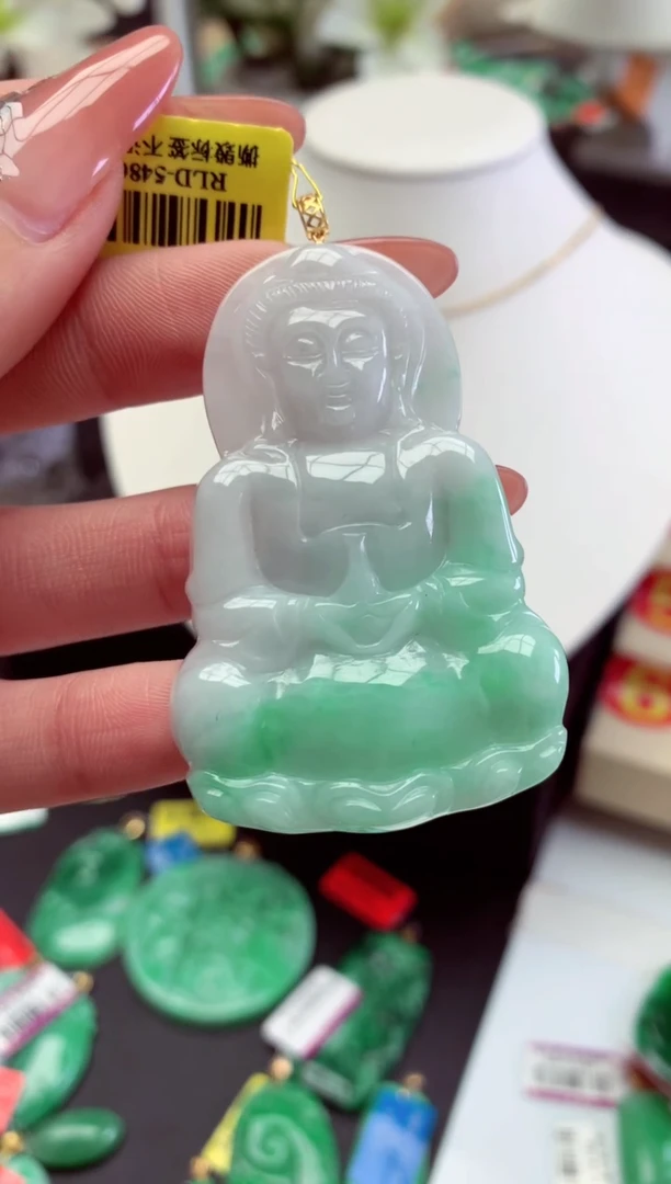 【闪购商品】翡翠吊坠(不含链)18K金镶嵌挂件