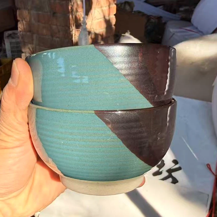 特价瑕疵，蓝黑小碗2只