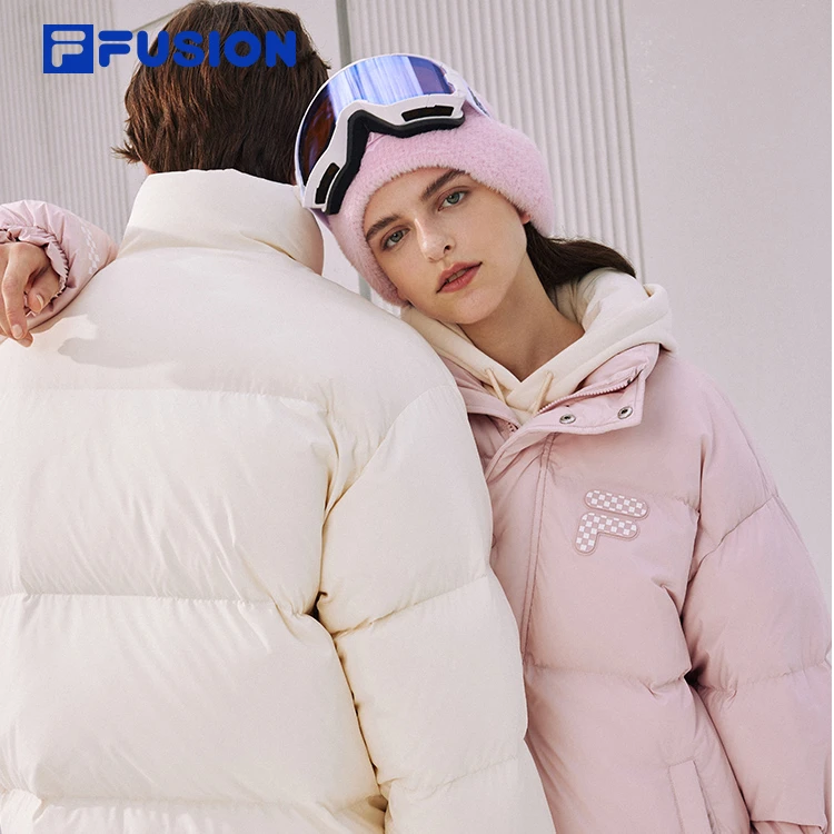 【Cleanfit风】FUSION潮牌棋盘格休闲宽松情侣款羽绒服T11U343904F