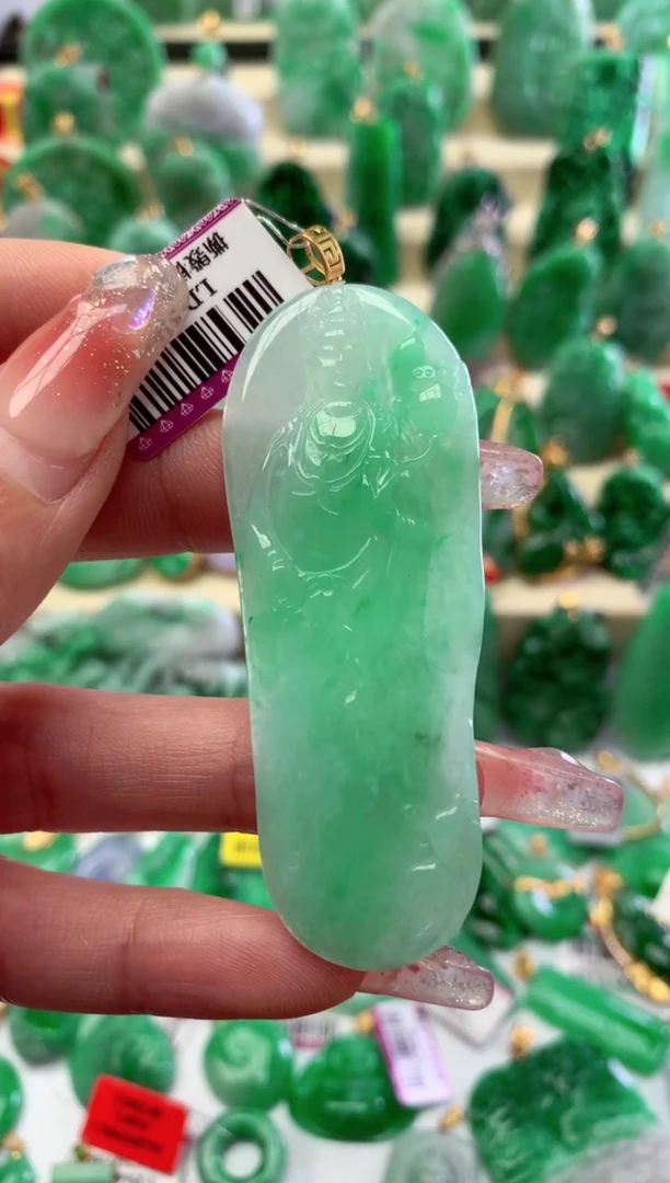 【闪购商品】翡翠颈饰18K金镶嵌挂件