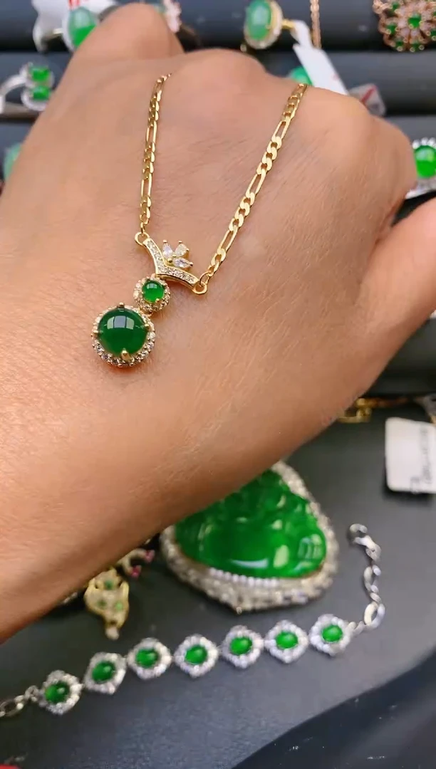 【闪购商品】翡翠戒指银S925镶嵌天然A货翡翠1