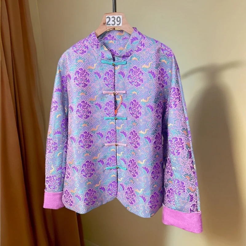 【七彩祥云】新中式幂幂同款开衫新中式立领原创春秋常规款外套上衣