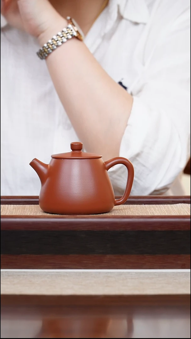 朱泥高石瓢200cc宜兴手工紫砂壶