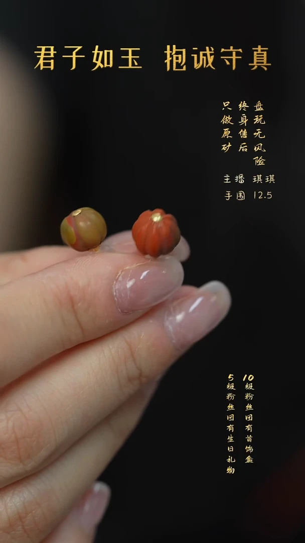 18K金镶嵌V31（多样性发一件）南红玛瑙耳钉