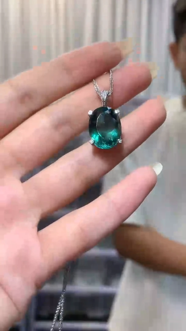 银S925镶嵌颈饰萤石【宝石世家严选】