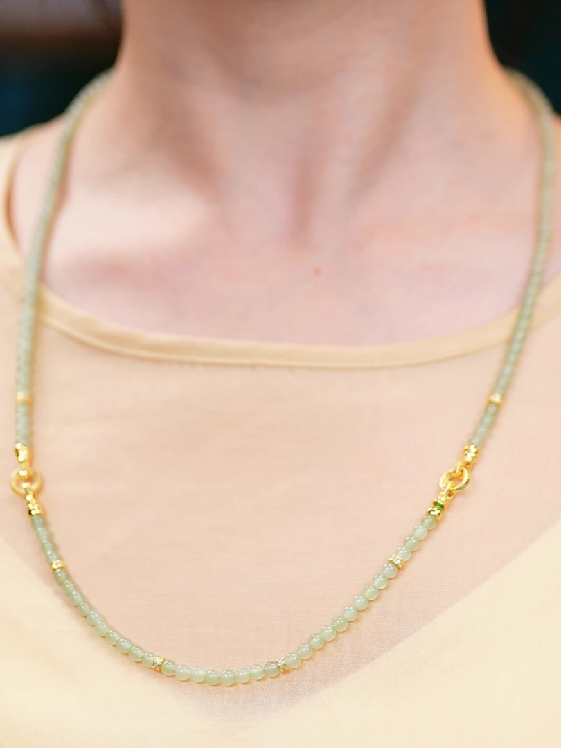 凤玺「」天然和田玉项链品质珠宝精美国风女款长款项链