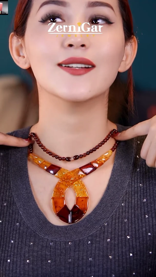 【闪购商品】琥珀颈饰未镶嵌天然琥珀项链