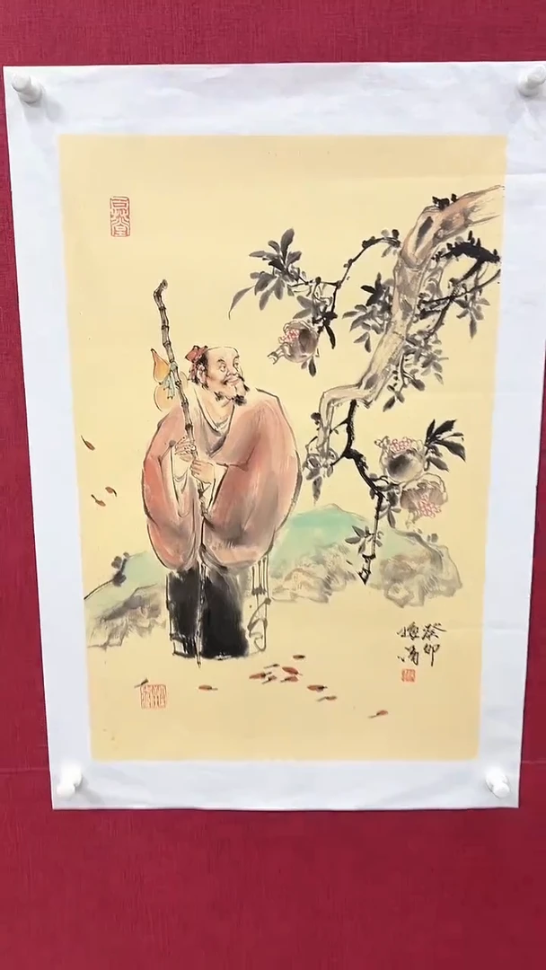 国画梅清绘画2.7pc高仕人物