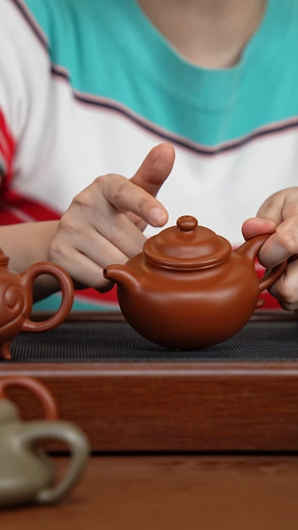 茶壶紫砂赵庄朱泥大亨莲子