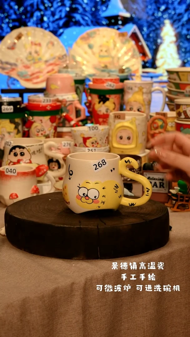 陶瓷268景德镇原创设计师款高温陶瓷手工手绘餐具碗盘子